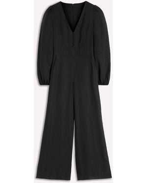Boden Lola Linen Jumpsuit - Black