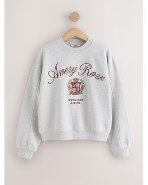 Next Graphic Crew Neck Sweatshirt - Gray