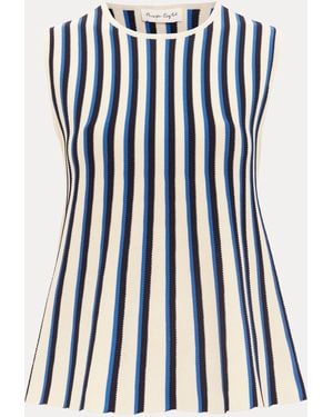 Phase Eight Betsy Stripe Peplum Blouse - Blue