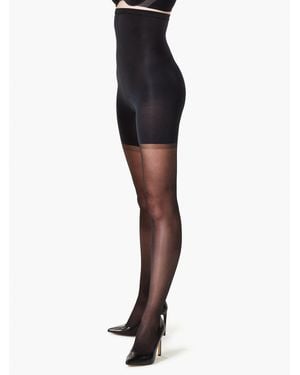 Spanx Shape High-Waisted Mid-Thigh Sheer Tights - Black
