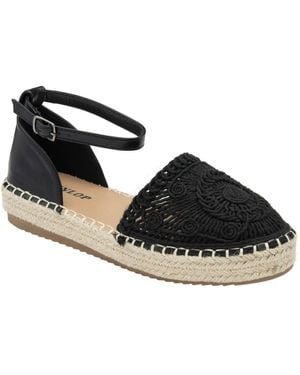 Dunlop Ankle Strap Flatform Shoes - Black