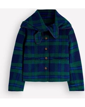 Boden Scarf Neck Jacket - Blue