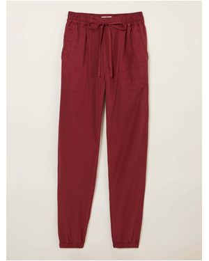 FatFace Lyme Burgundy Cuffed Sweatpants - Red