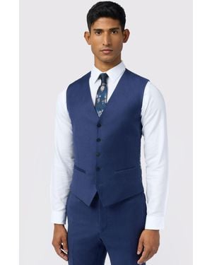 Ted Baker Slim Keats Flannel Waistcoat - Blue