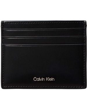 Calvin Klein Calvin Klein Leather Rfid Logo Cardholder Wallet - Black