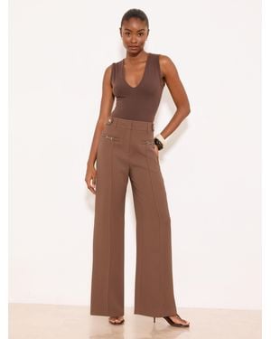 Lipsy Welt Pocket Tailored Wide Leg Pants - Natural