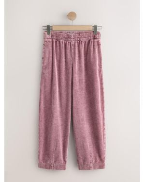 Next Washed Barrel Leg Soft Cord Trousers - Pink