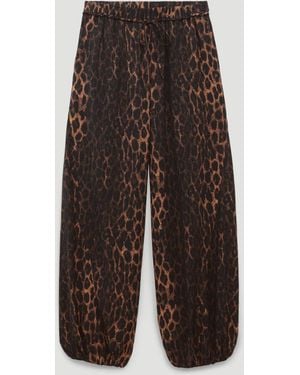 Hush Mako Leopard Balloon Hem Trousers - Brown
