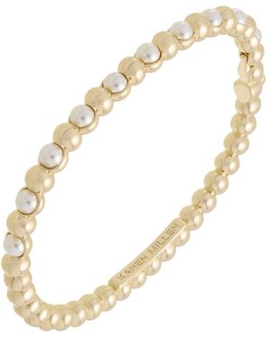 Karen Millen Tone Logo Pearl Hinged Bangle - Metallic