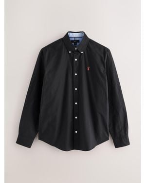 Next Regular Fit Oxford Long Sleeve Shirt - Black