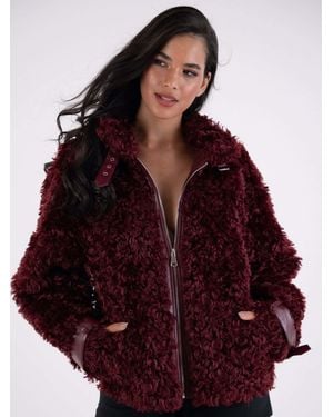 Amy Lynn Celeste Faux Shearling Coat - Purple