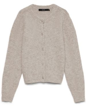 Vero Moda Knitted Button Down Cardigan - White