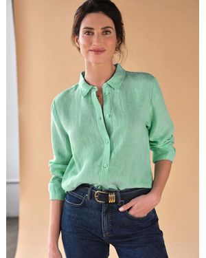 Pure Collection Linen Loose Fit Shirt - Green