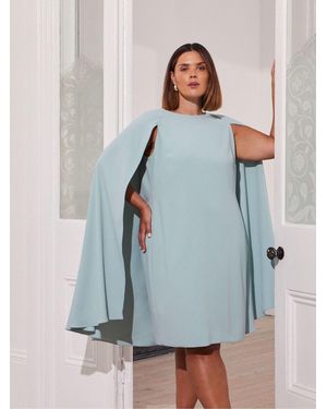 Live Unlimited Curve Cape Dress - Blue