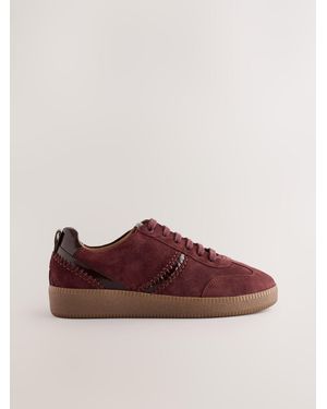 Next Forever Comfort Leather Chunky Sole Lace-Up Sneakers - Brown