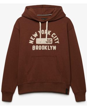 Superdry Vintage Prep Chenille Hoodie - Brown