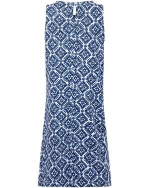 Weird Fish Adenea Printed Jersey Shift Dress - Blue