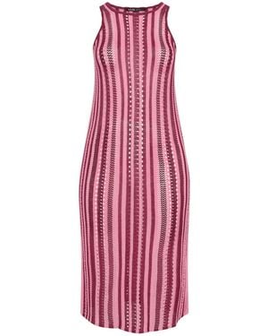 Yours Curve Striped Maxi Dress - Pink