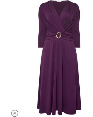 Yours Curve London Buckle Wrap Dress - Purple