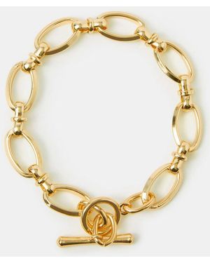 Accessorize Tone 14Ct Knot Chain T-Bar Bracelet - Metallic