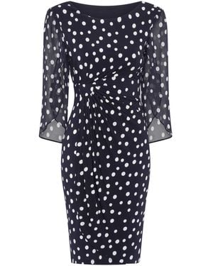 Gina Bacconi Harmony Polka Dot Print Dress - Blue