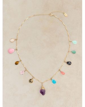 White Stuff Tone Semi-Precious Charm Necklace - Natural
