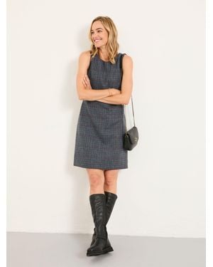 FatFace Fatface Sarah Petite Tweed Pinny Mini Dress - Blue