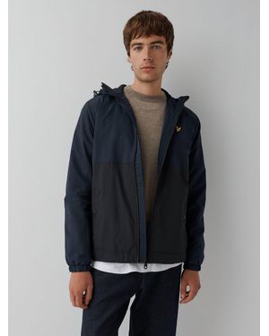 Lyle & Scott Colour Block Zip Through Hooded Jacket - Blue