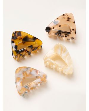 FatFace Fatface Tortoiseshell 4Pk Mini Claw Clips - Natural