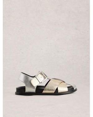 White Stuff Stuff City Fisherman Leather Flat Sandals - Natural