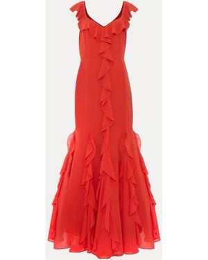Phase Eight Lianah Ruffle Maxi Dress - Red