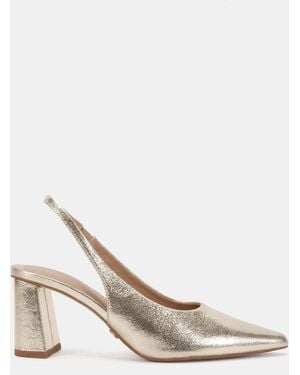 Novo Standard Fit Isla Block Heel Point Court Slingbacks - White