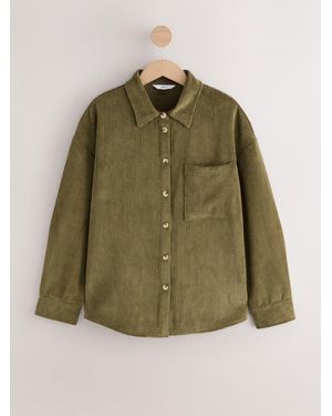 Next Corduroy Long Sleeve Shacket - Green
