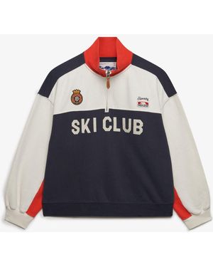 Superdry Preppy Half Zip Sweat Top - Blue