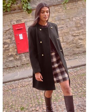 Love & Roses Collarless Double Breasted Jacket - Black