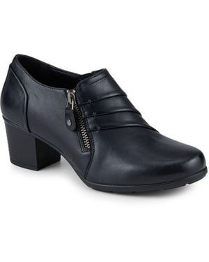 Pavers Smart Block Heeled Slip On Shoes - Black