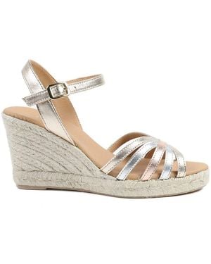 Jones Bootmaker Jones Bootmaker Alivia2 Leather Wedge Espadrilles Shoes - Natural