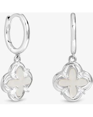 Inicio Tone Mother Of Pearl Clover Earrings - White