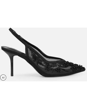 SIMMI Alizia Embellished Slingback Court Shoes - Black