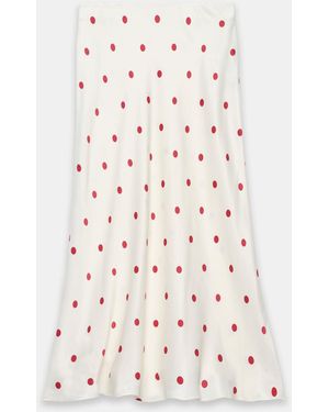 Mint Velvet Satin Maxi Slip Skirt - White