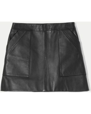 Jigsaw Leather Mini Skirt - Black