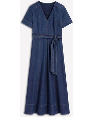 Boden V-Neck Denim Dress - Blue