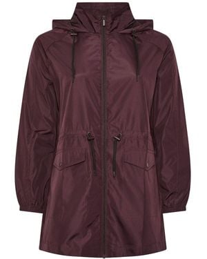 Yours Curve Drawstring Lightweight Parka Jacket - Purple