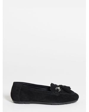 JD Williams Extra Wide Fit Tassle Detail Flat Loafers - Black
