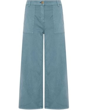 M Com Petite Wide Leg Cargo Pants - Blue