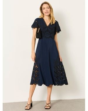 FatFace Fatface Maya Petite Lace Dress - Blue