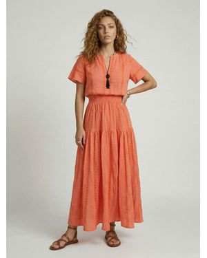 Raffya Candice Flutter Sleeve Maxi Dress - Orange