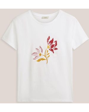 Hobbs Pixie Flower Printed Short Sleeve T-Shirt - White