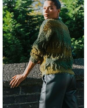 Roman Tassel Stripe Crew Neck Jumper - Green