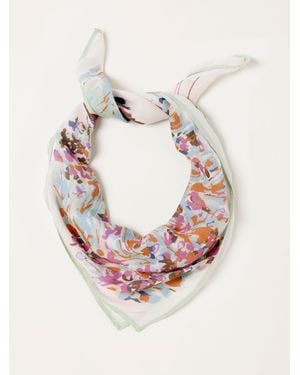 FatFace Fatface Landscape Printed Square Scarf - Pink